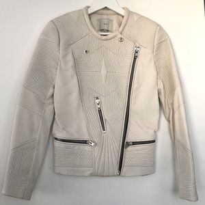 IRO White Leather Moto Dress